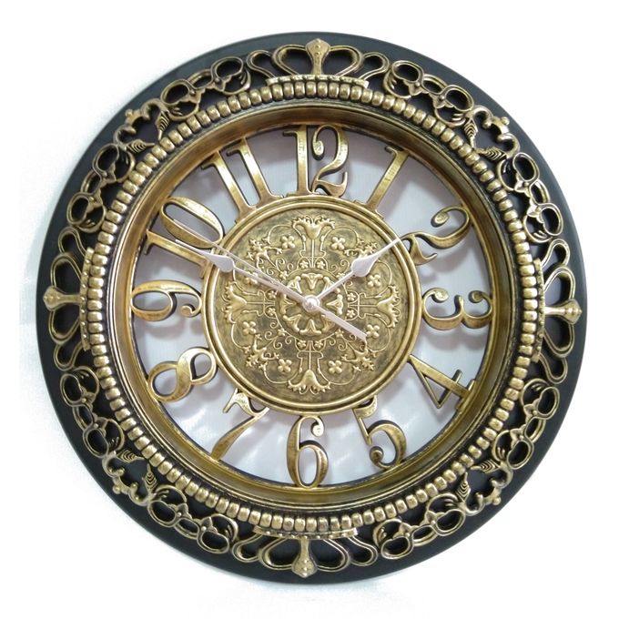 Horloge classique - Dor� - Diam�tre 35 cm