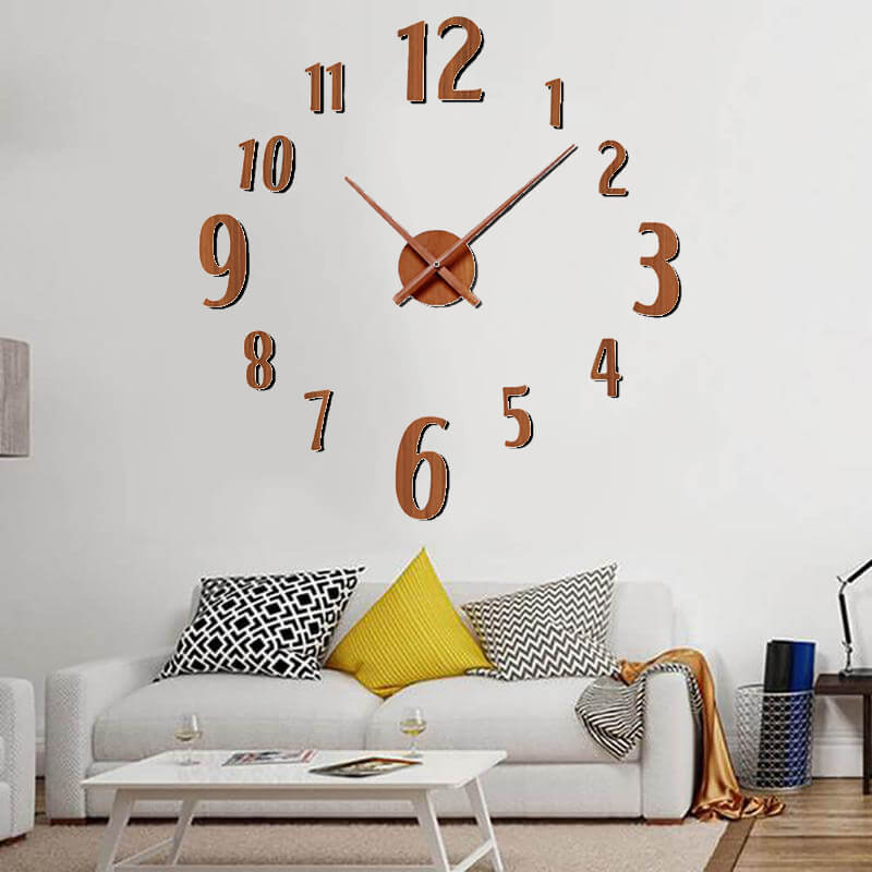 Horloge murale - 3D - 90 Cm - Effet bois 2