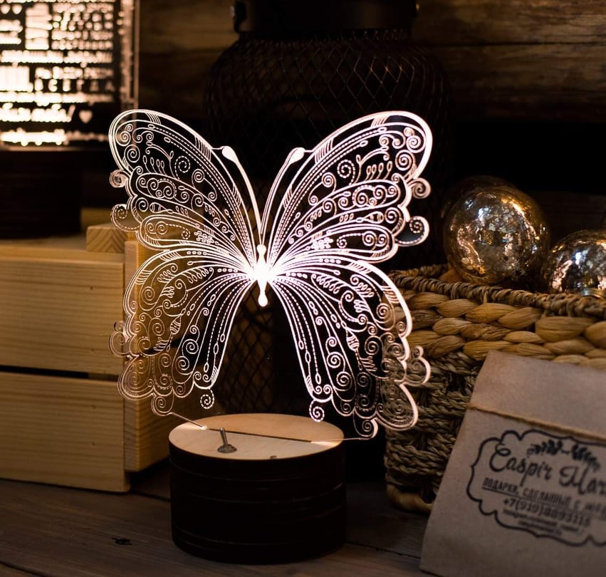 3D LED Lamp  Papillon