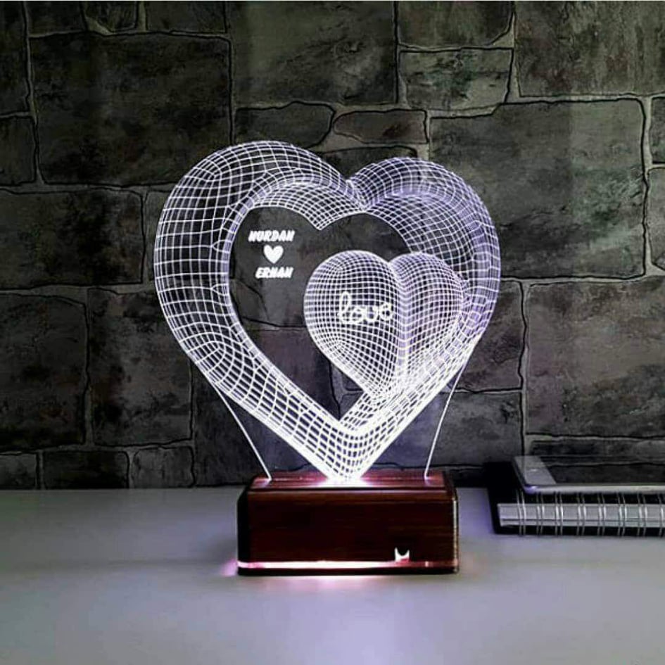 3D LED Lamp Coeur