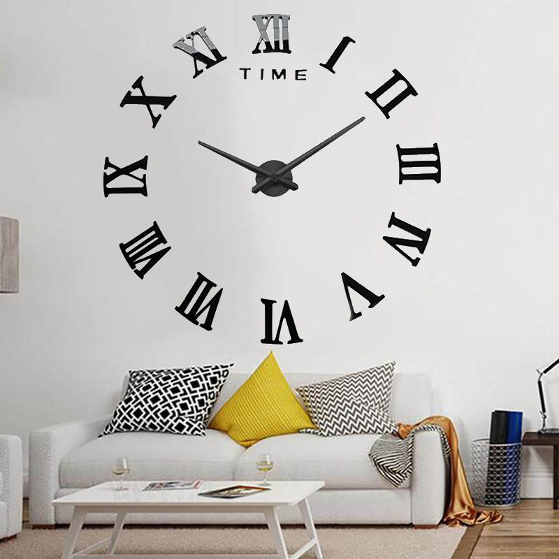 Horloge murale - 3D - 90 Cm - Noir XII