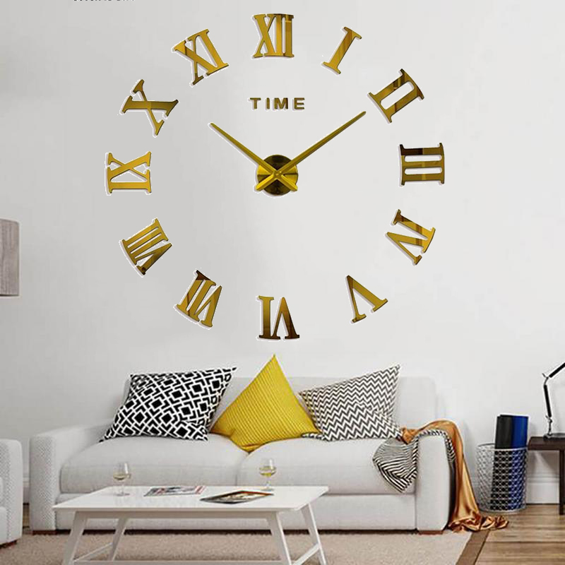 Horloge murale - 3D - 120 cm - Doré XII