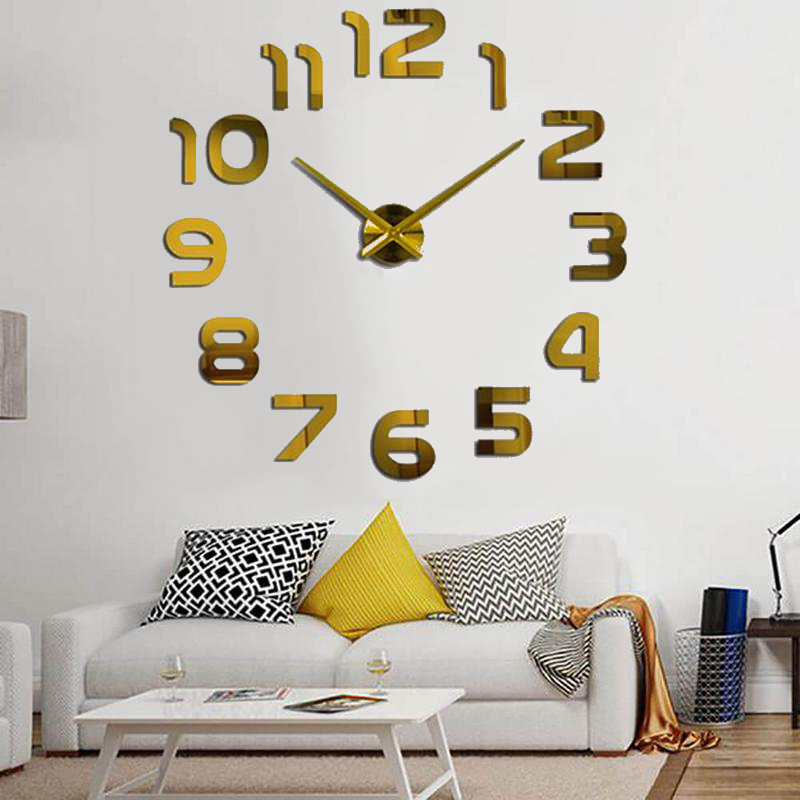 Horloge Murale - 3D - 120 cm - Doré  I