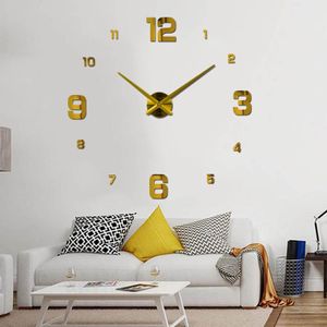 Horloge murale - 3D - 60 cm - Doré+