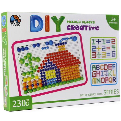 Diy Créatif Puzzle - Jeux éducatif Pour enfants - Peg Board - 230 Pièces