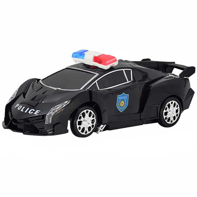 Voiture Police Transformable Robot - Noir
