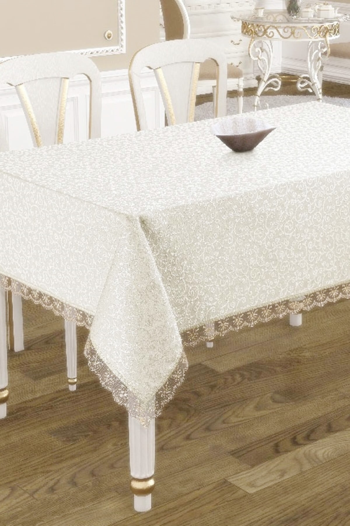 Nappe table à manger 220 x 160 cm - Blanc Sale